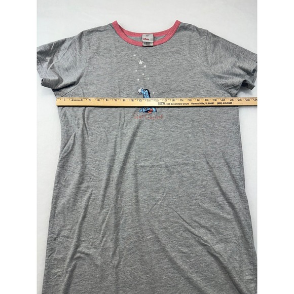 Disney Store Eeyore Star Gazing Nightshirt Gray Pink Ringer Sleep Tee Womens S/M - Picture 4 of 7